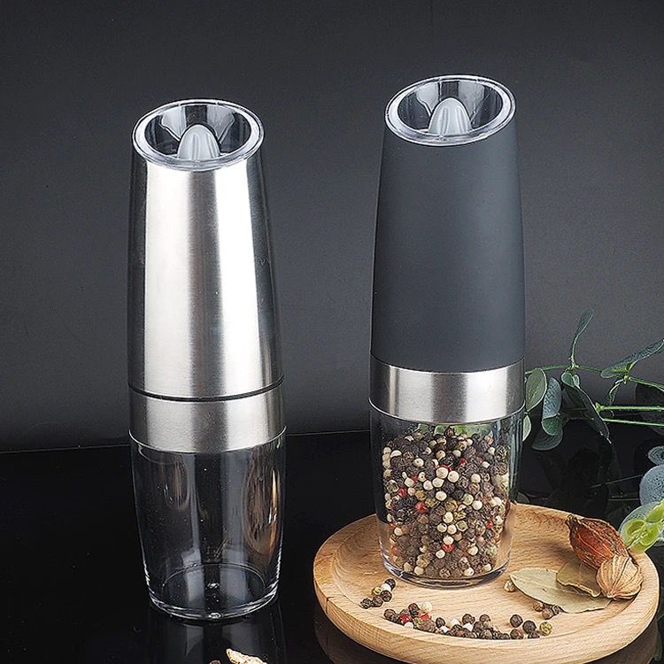 1pc Gravity Electric Pepper And Salt Grinder, Battery Powered with LET Light, Adjustable Spice Grinder
