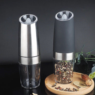 1pc Gravity Electric Pepper And Salt Grinder, Battery Powered with LET Light, Adjustable Spice Grinder