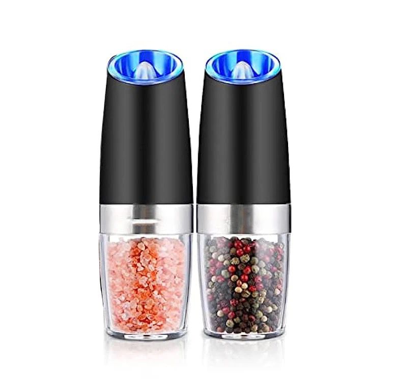 1pc Gravity Electric Pepper And Salt Grinder, Battery Powered with LET Light, Adjustable Spice Grinder