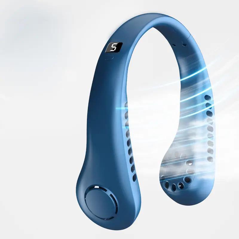 1 Pc Wearable Neck Fan Portable USB Rechargeable Hand free Bladeless 5 Speed Adjustable Personal Fan
