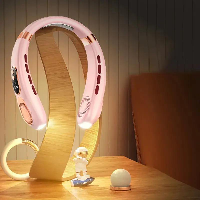 1 Pc Wearable Neck Fan Portable USB Rechargeable Hand free Bladeless 5 Speed Adjustable Personal Fan