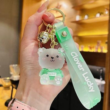 1 pc Cute Jelly Bear set, Cartoon Bear Keychain, Cute Resin Crystal Keychain,Suitable for Car Key, Bag ornaments, decorations