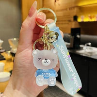 1 pc Cute Jelly Bear set, Cartoon Bear Keychain, Cute Resin Crystal Keychain,Suitable for Car Key, Bag ornaments, decorations