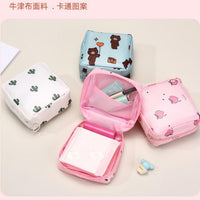 1pc Chic Cartoon Tampon or Cosmetic Storage Bag, Portable and Spacious Sanitary Napkin Organizer , Ideal for Travel